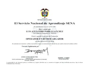 Certificado Operador en Retrocargador