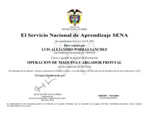 Certificado Operación de Maquina Cargador Frontal